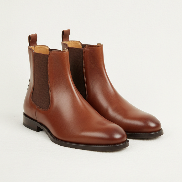 Sienna Brown Leather Chelsea Boots