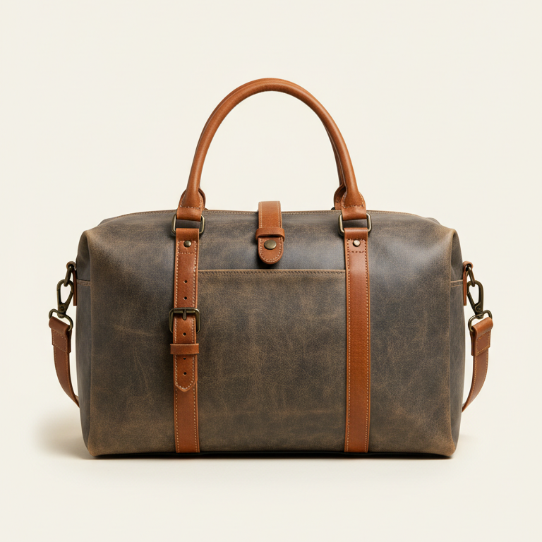 Vegan Leather Weekender Bag