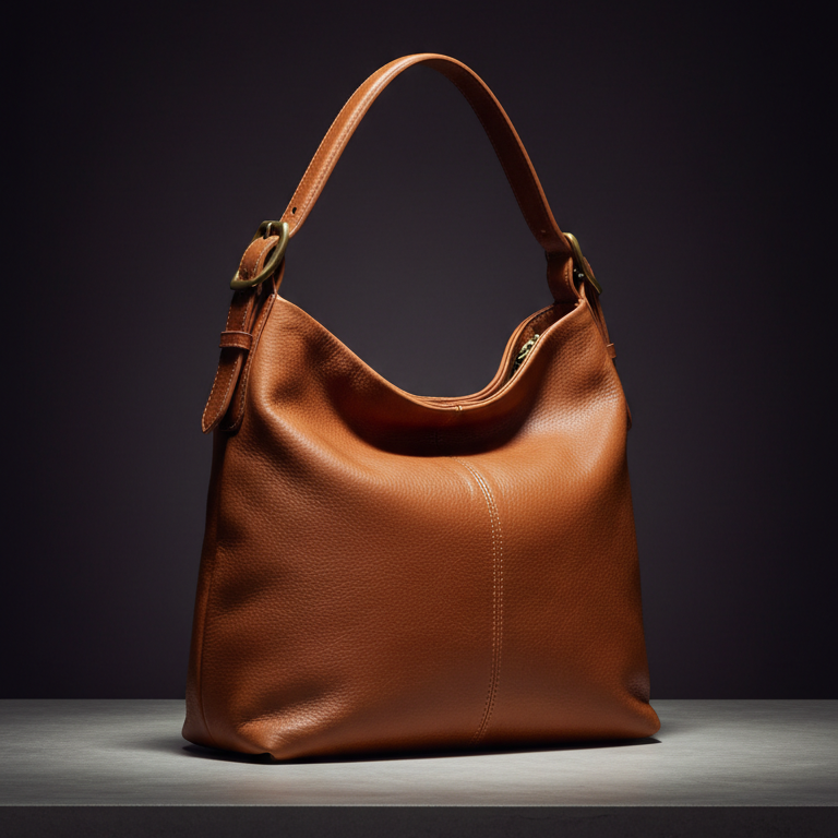 Cognac leather soft hobo