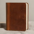 Aged leather roadbook journal