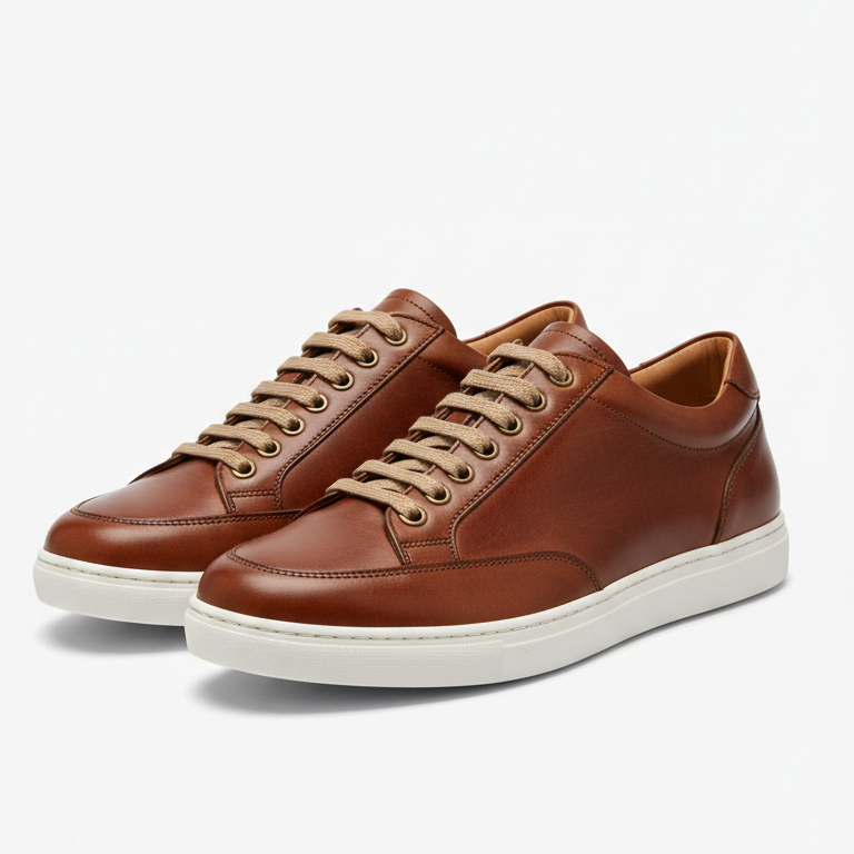 Brown Leather Sneakers