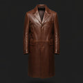 Smoked Umber Tailored Leather Coat